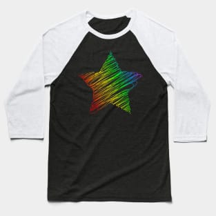 Rainbow star lgbt gay lesbian Baseball T-Shirt